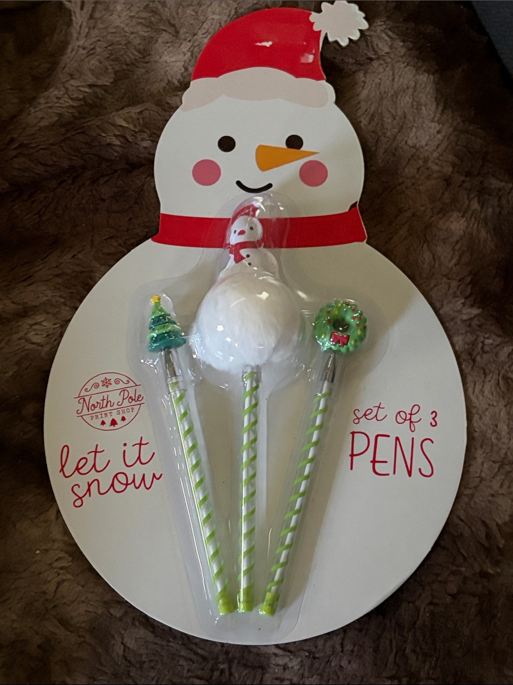 North Pole Holiday Snowman Pen Set - INK color unknown